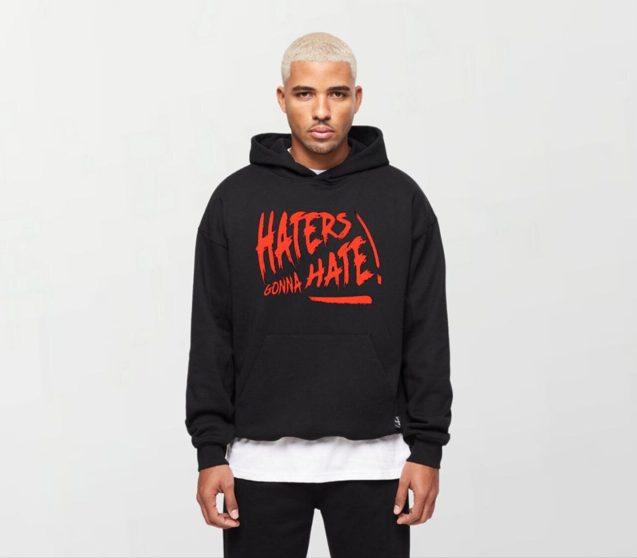 Haters gonna hate red_Elite Hoodie black