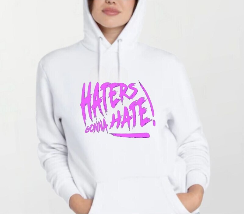 Haters gonna hate pink_Women&#39;s Elite Hoodie white