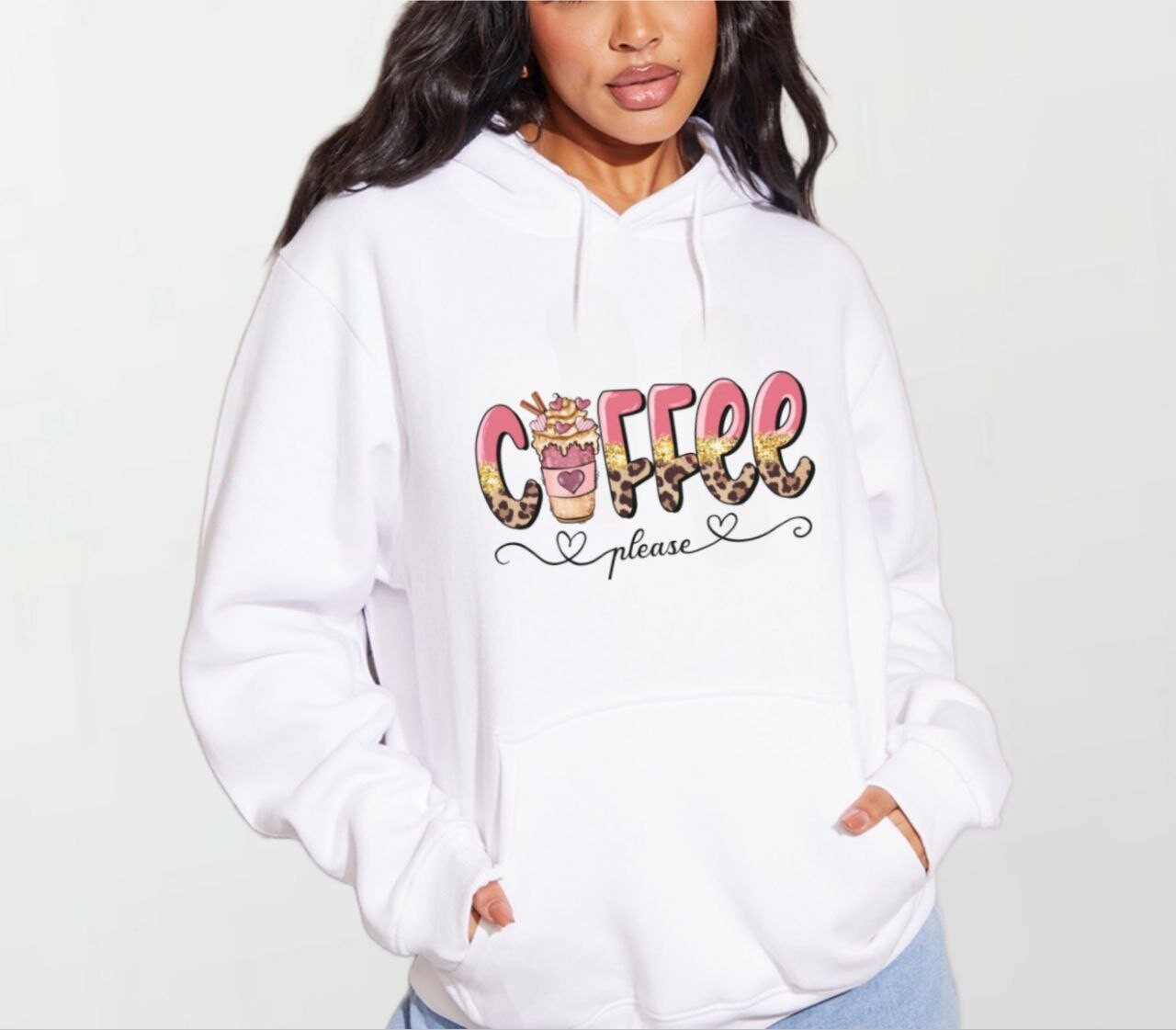 Coffee pls_Women&#39;s Elite Hoodie white