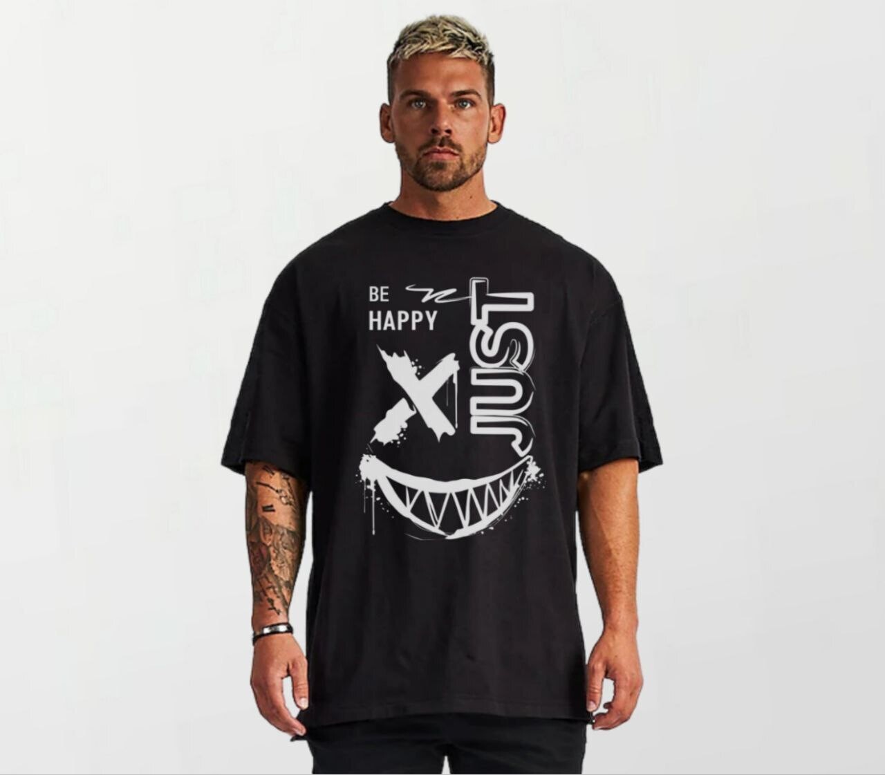 Just be happy_Elite Tee black