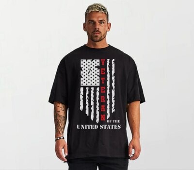 Vet flag vertical_Elite Tee black