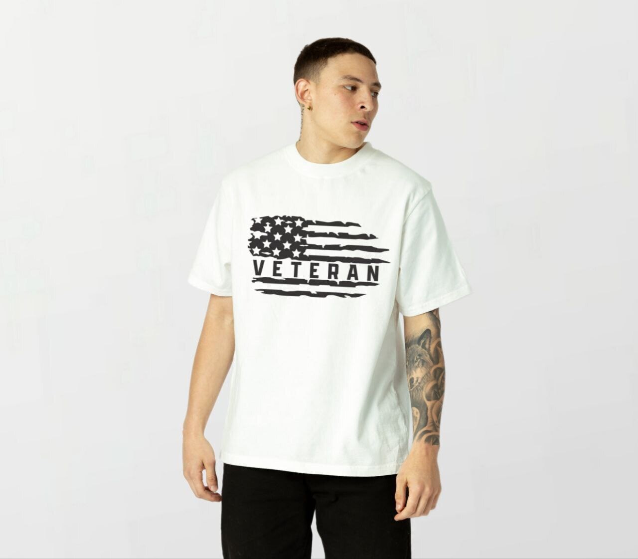 Vet flag_Elite Tee white
