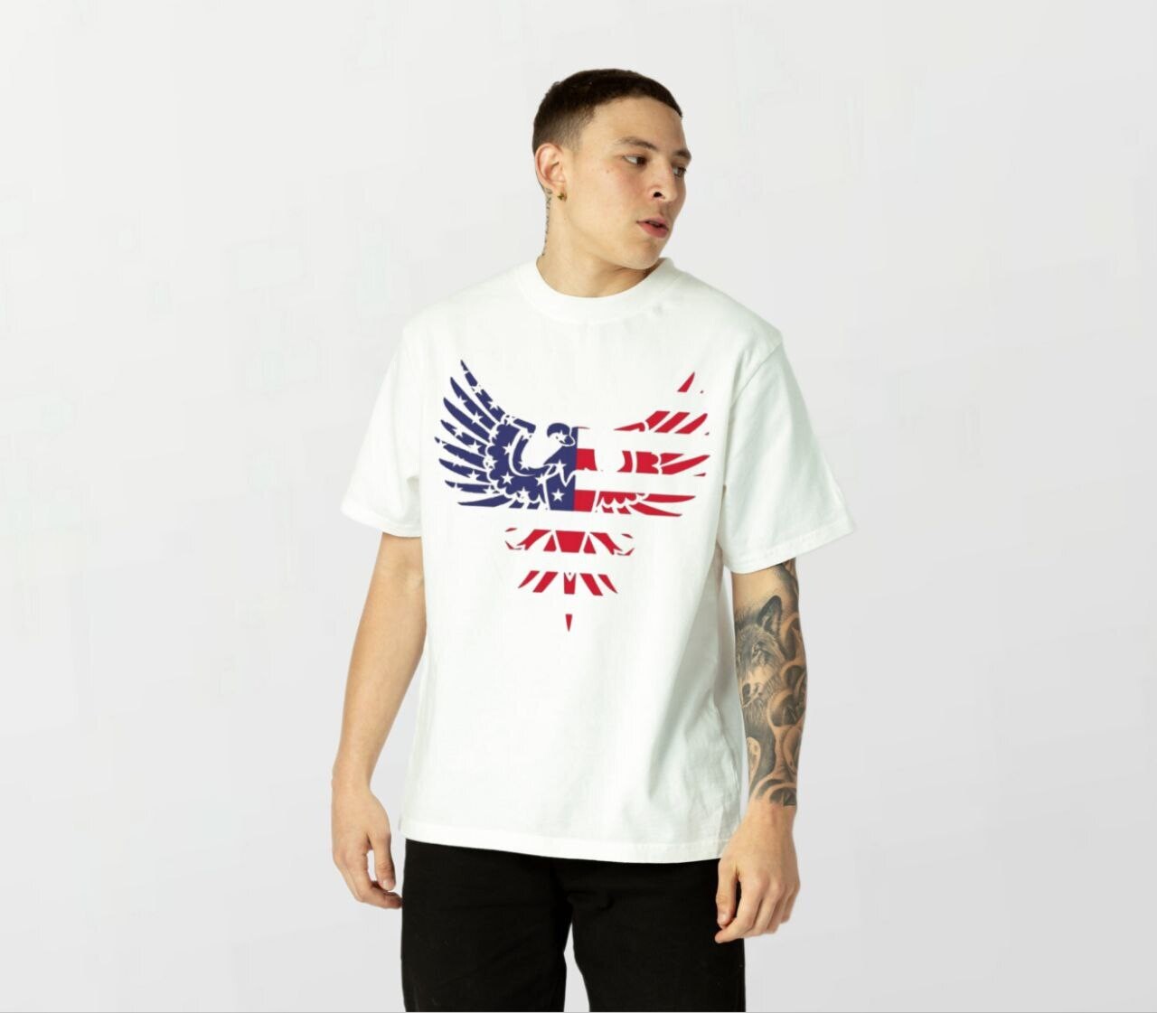 Patriotic eagle_Elite Tee white