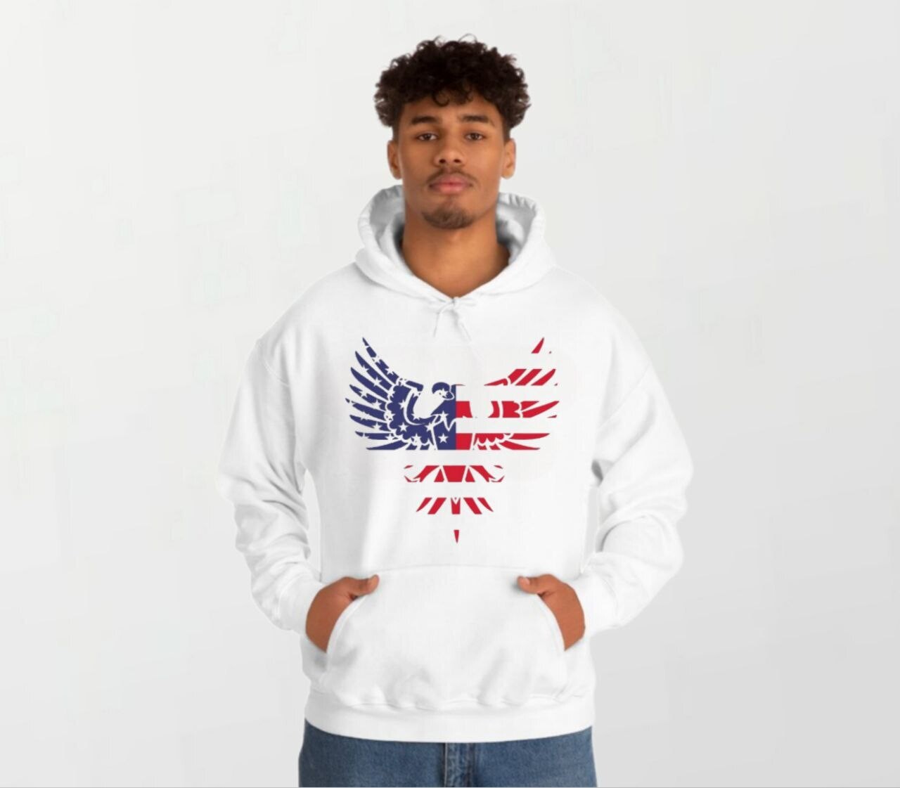 Patriotic eagle_Elite Hoodie white
