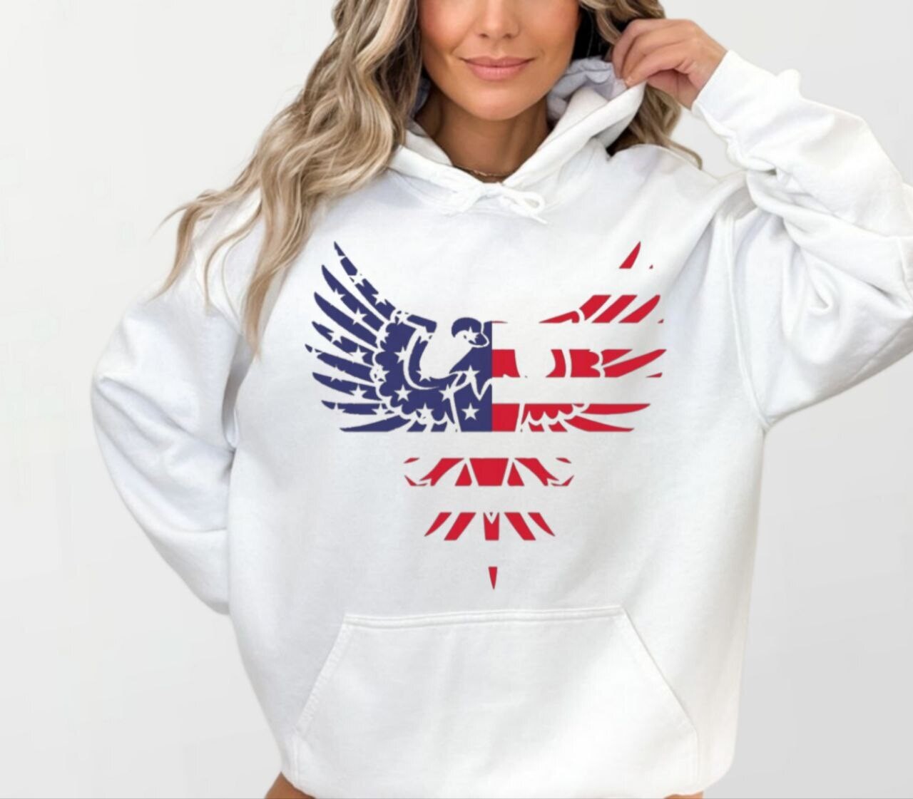 Patriotic eagle_Women's Elite Hoodie white