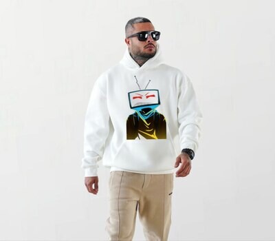 TV head 3_Elite Hoodie white