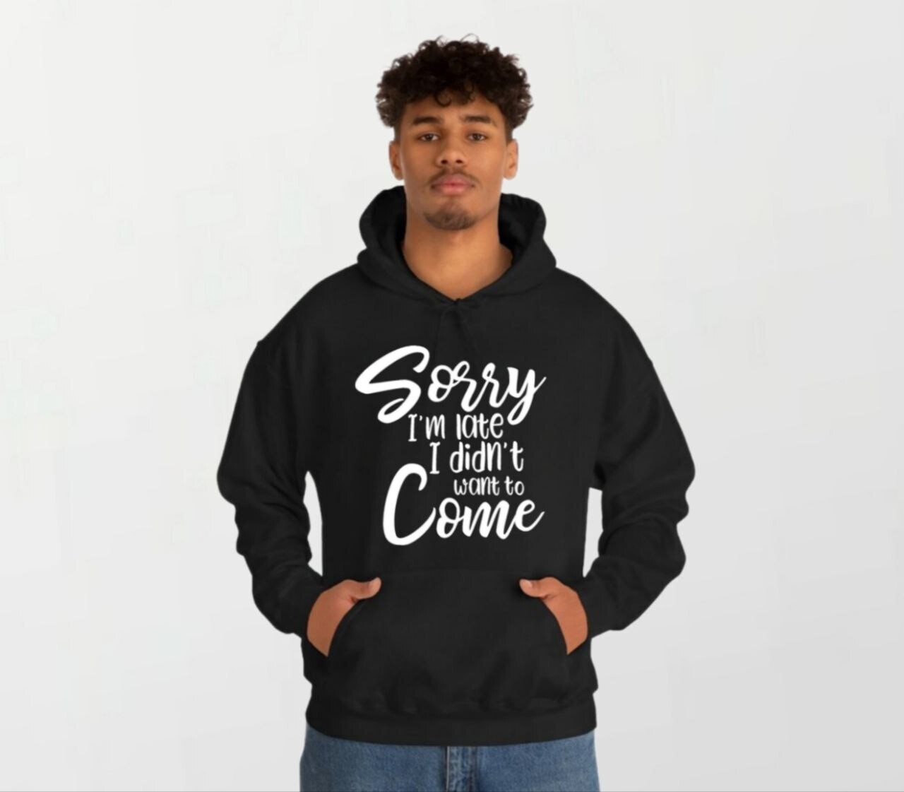 Sorry im late_Elite Hoodie black