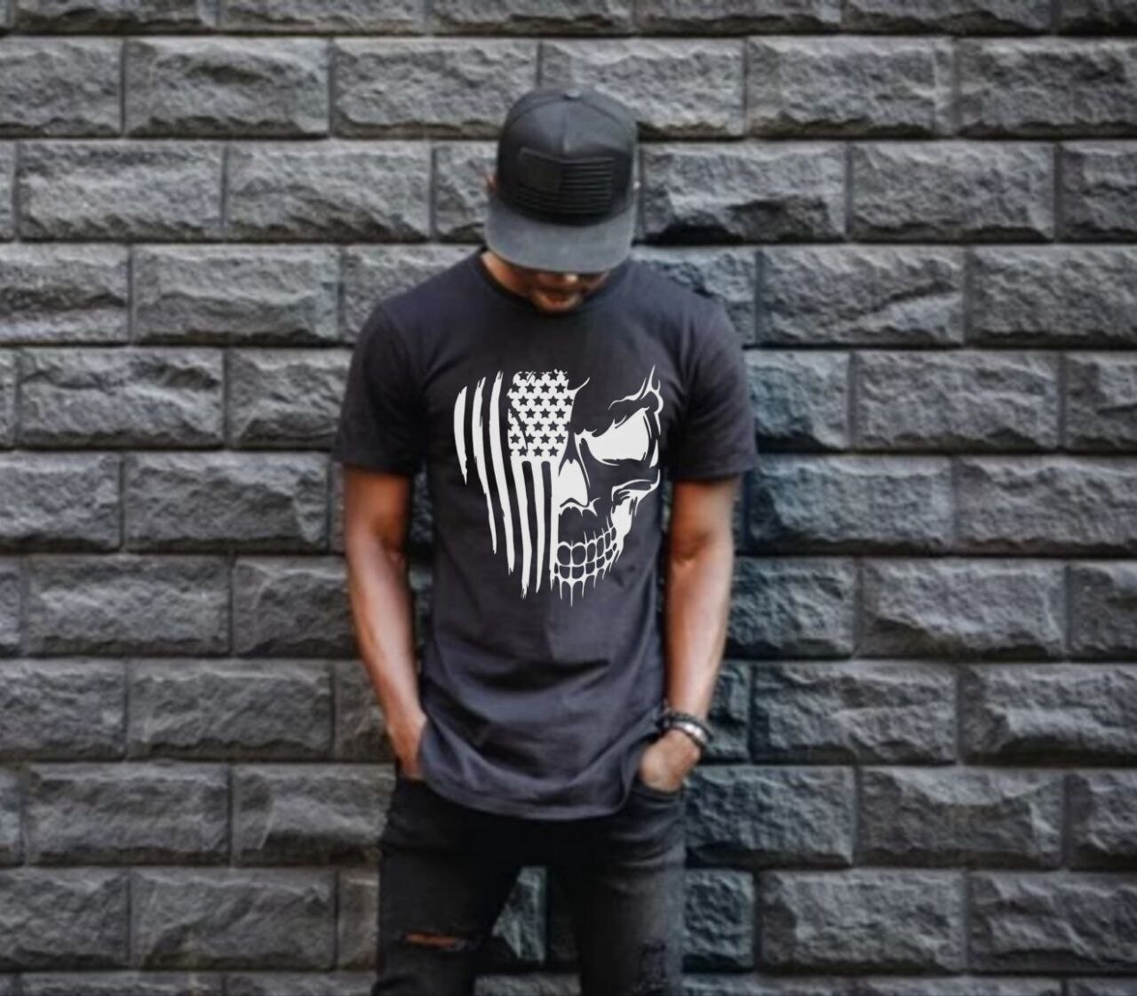 Skeleton flag_Elite Tee black