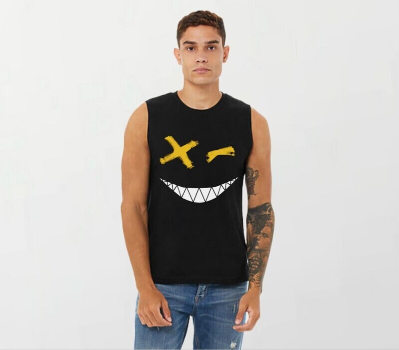 Wockee wink yellow_Elite Sleeveless Tee black
