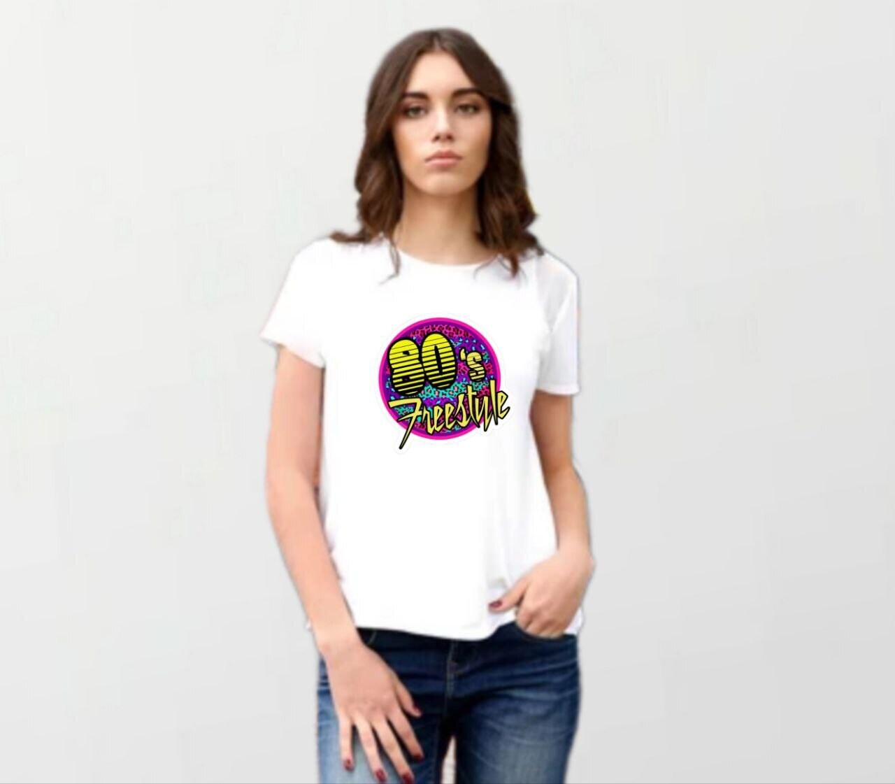 80s freestyle_Women&#39;s Elite Tee white