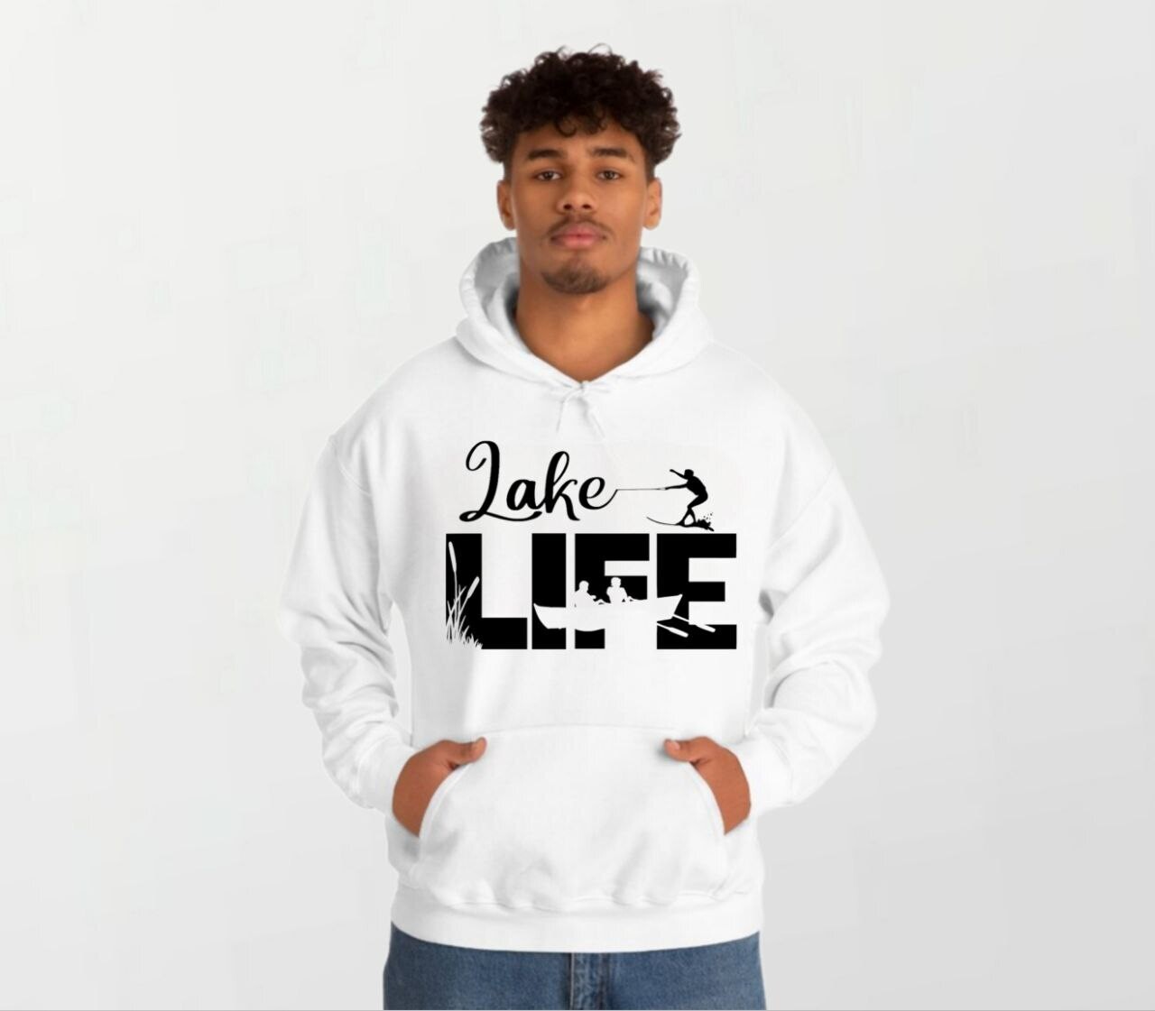 Lake life_Elite Hoodie white