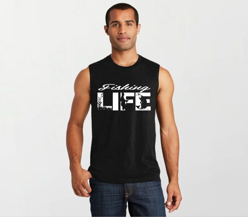 Fishing life_Elite Sleeveless Tee black