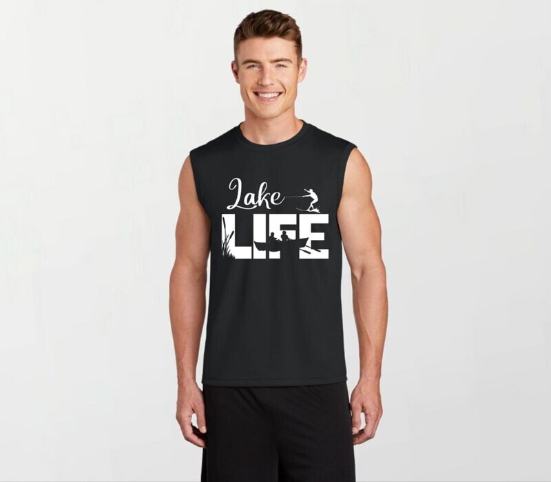 Lake life_Elite Sleeveless Tee black