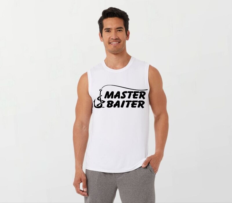 Master baiter_Elite Sleeveless Tee white