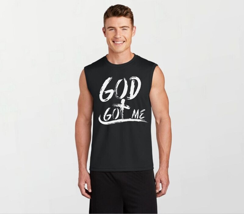 God got me_Elite Sleeveless Tee black