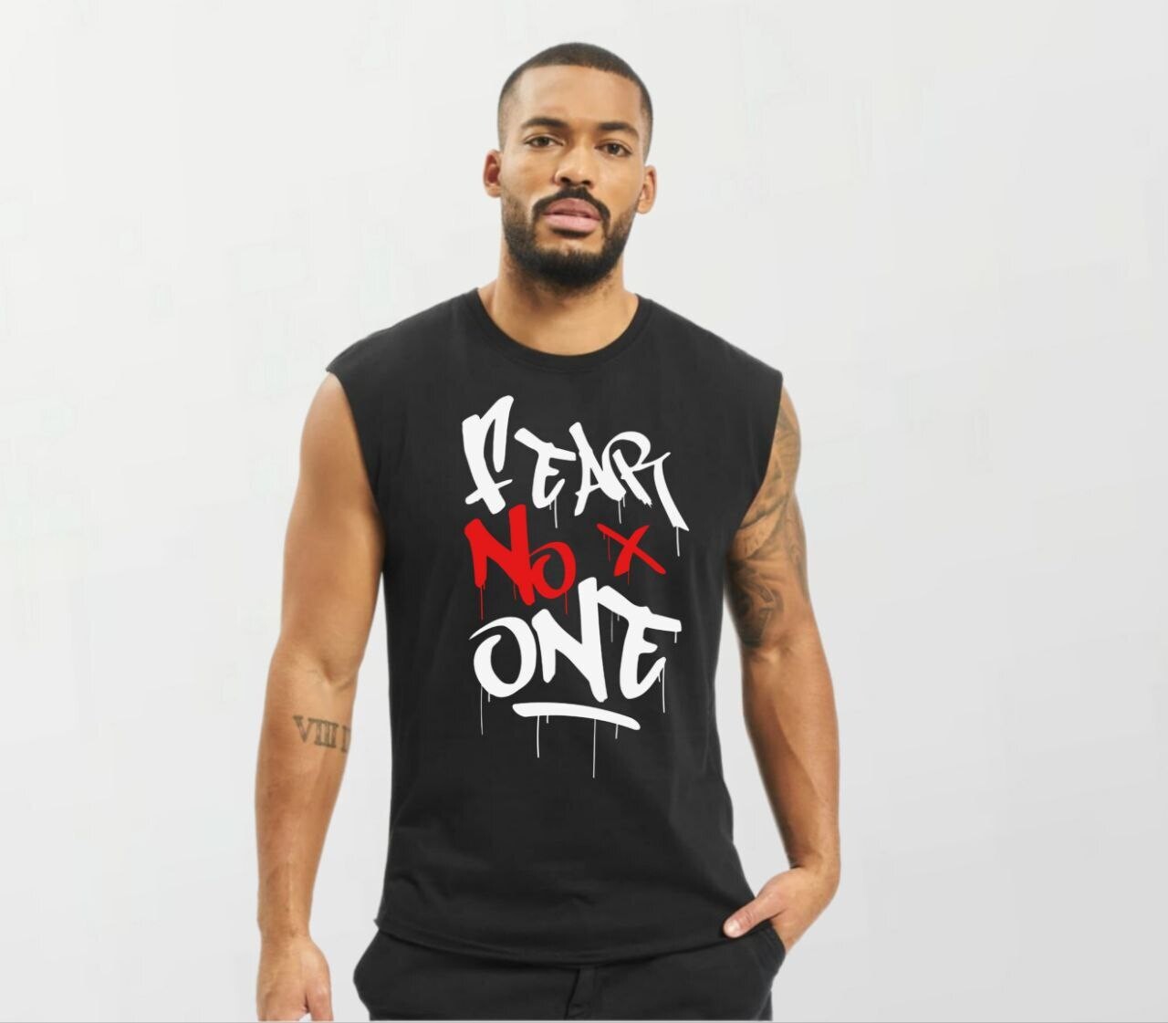 Fear no one_Elite Sleeveless Tee black