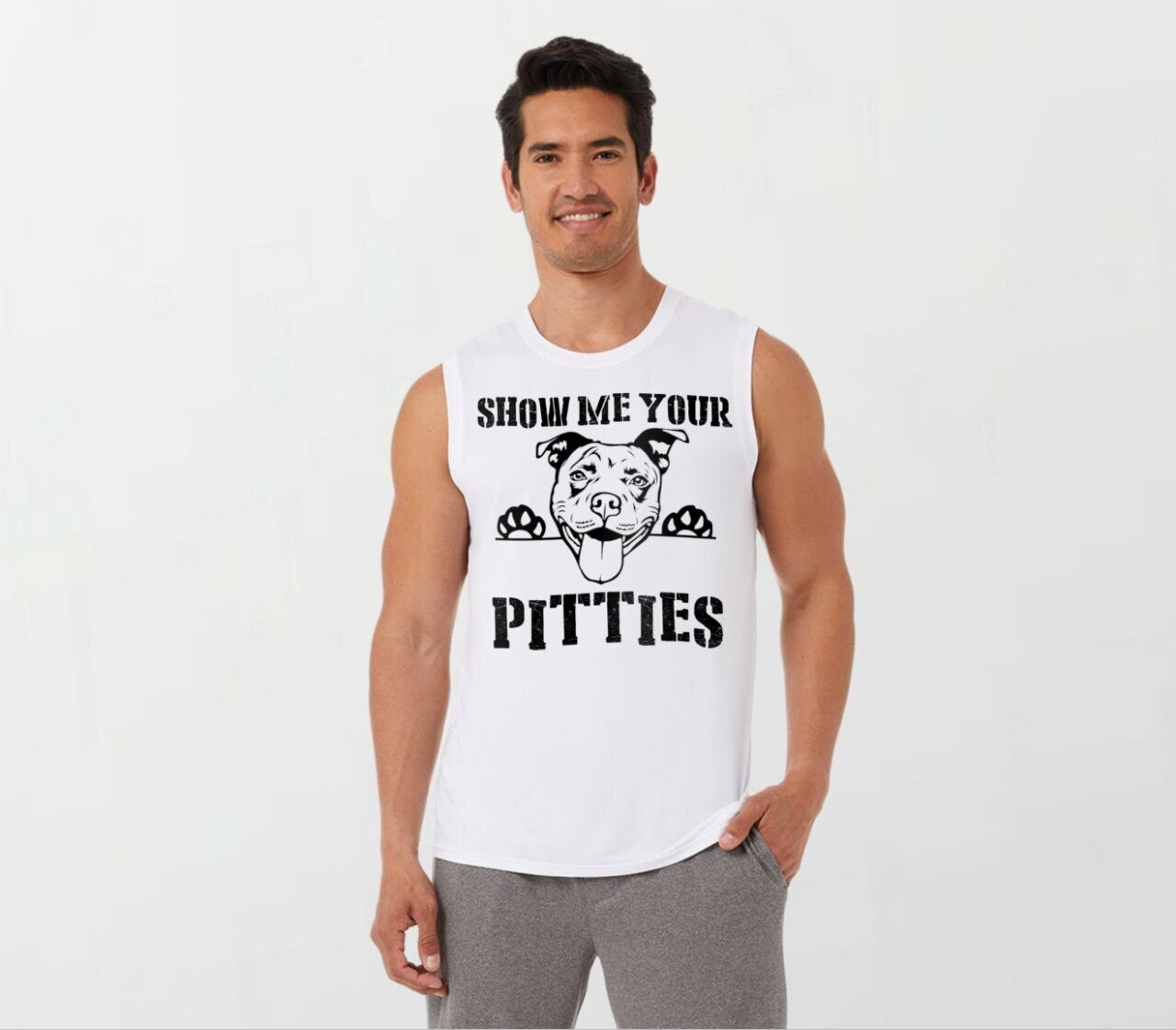 Show pitties_Elite Sleeveless Tee white