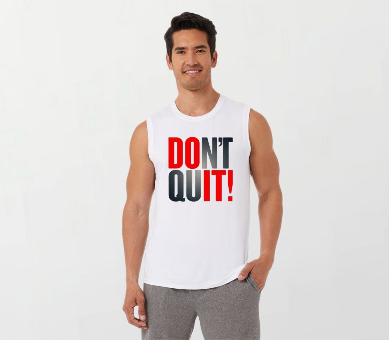 Don&#39;t quit_Elite Sleeveless Tee white