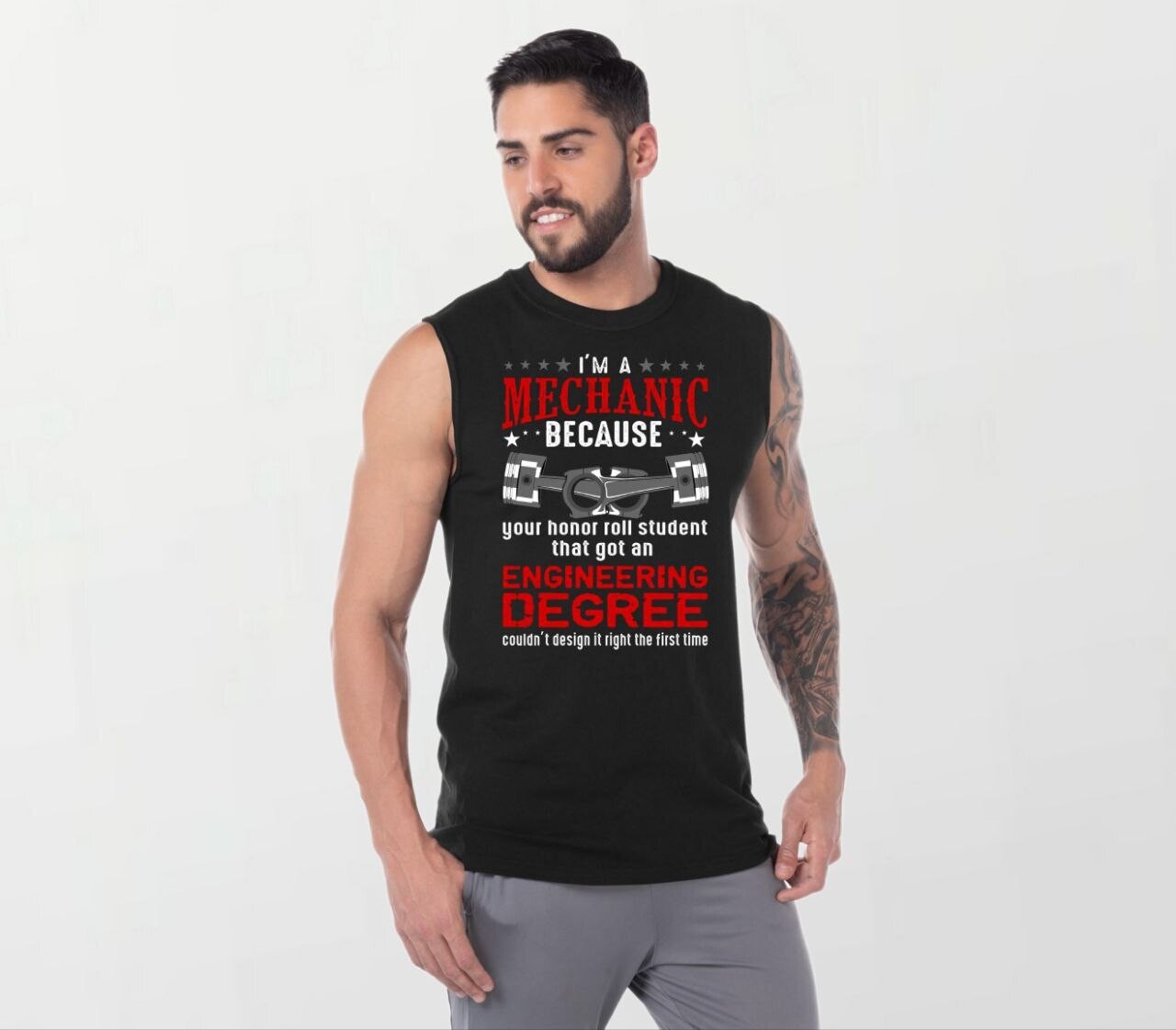Mechanic because_Elite Sleeveless Tee black