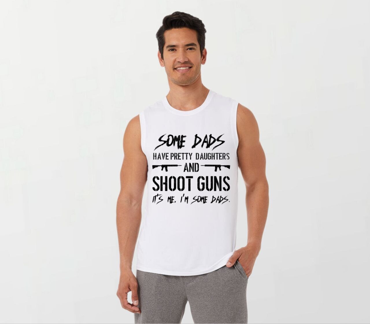 Some dads_Elite Sleeveless Tee white
