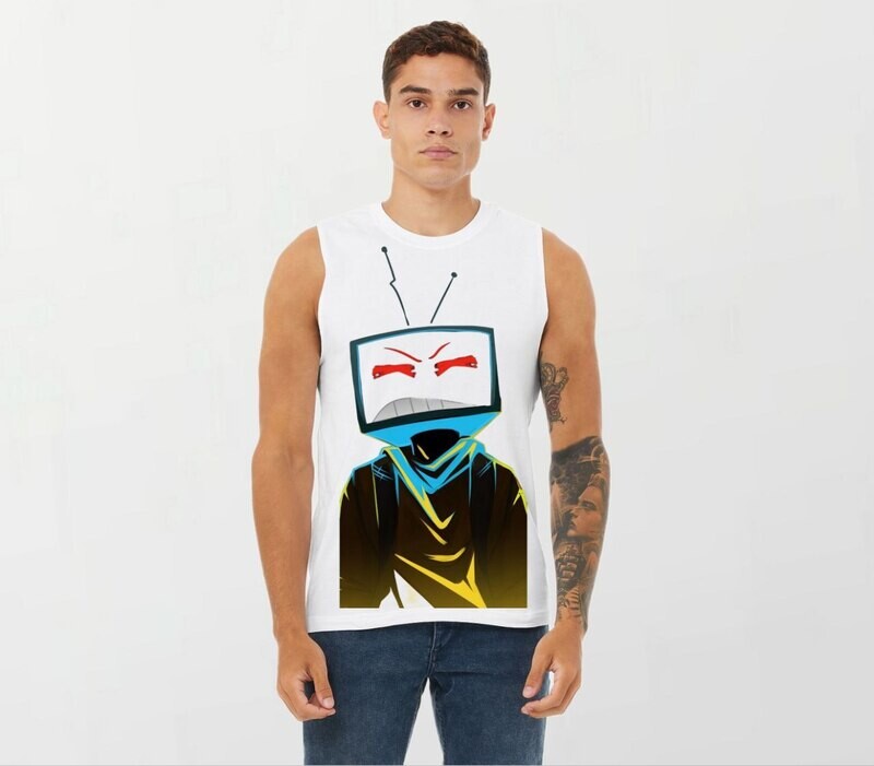 TV head 3_Elite Sleeveless Tee white