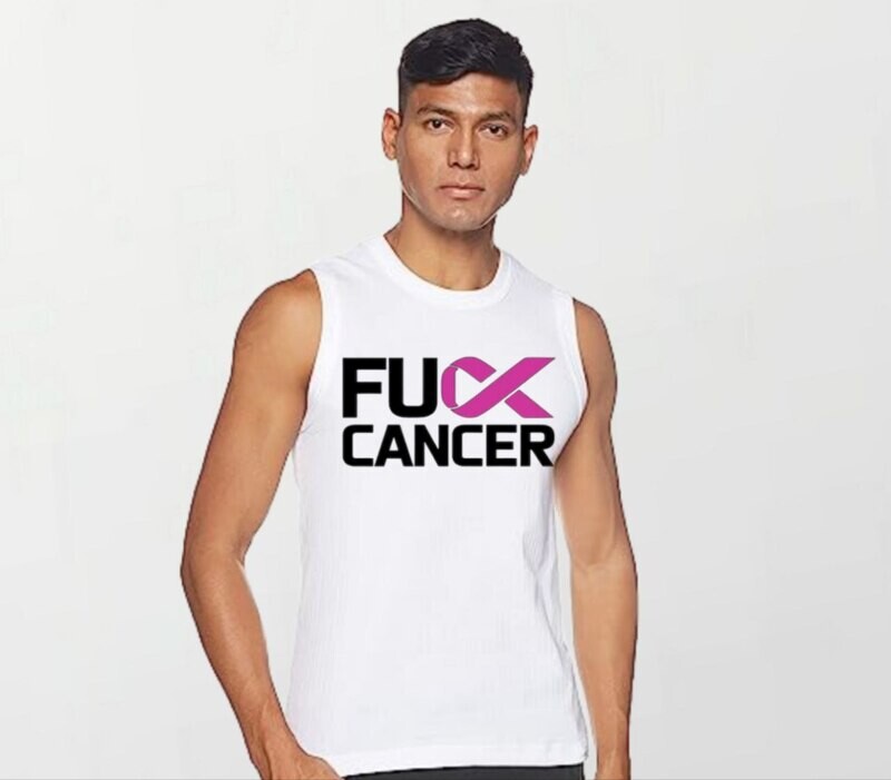 F@ck cancer_Elite Sleeveless Tee white