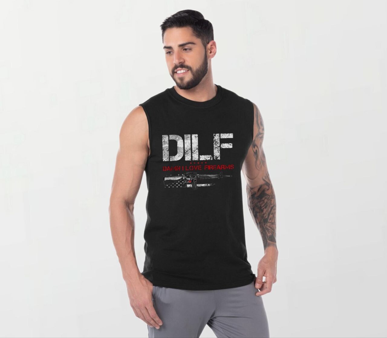 DILF_Elite Sleeveless Tee black