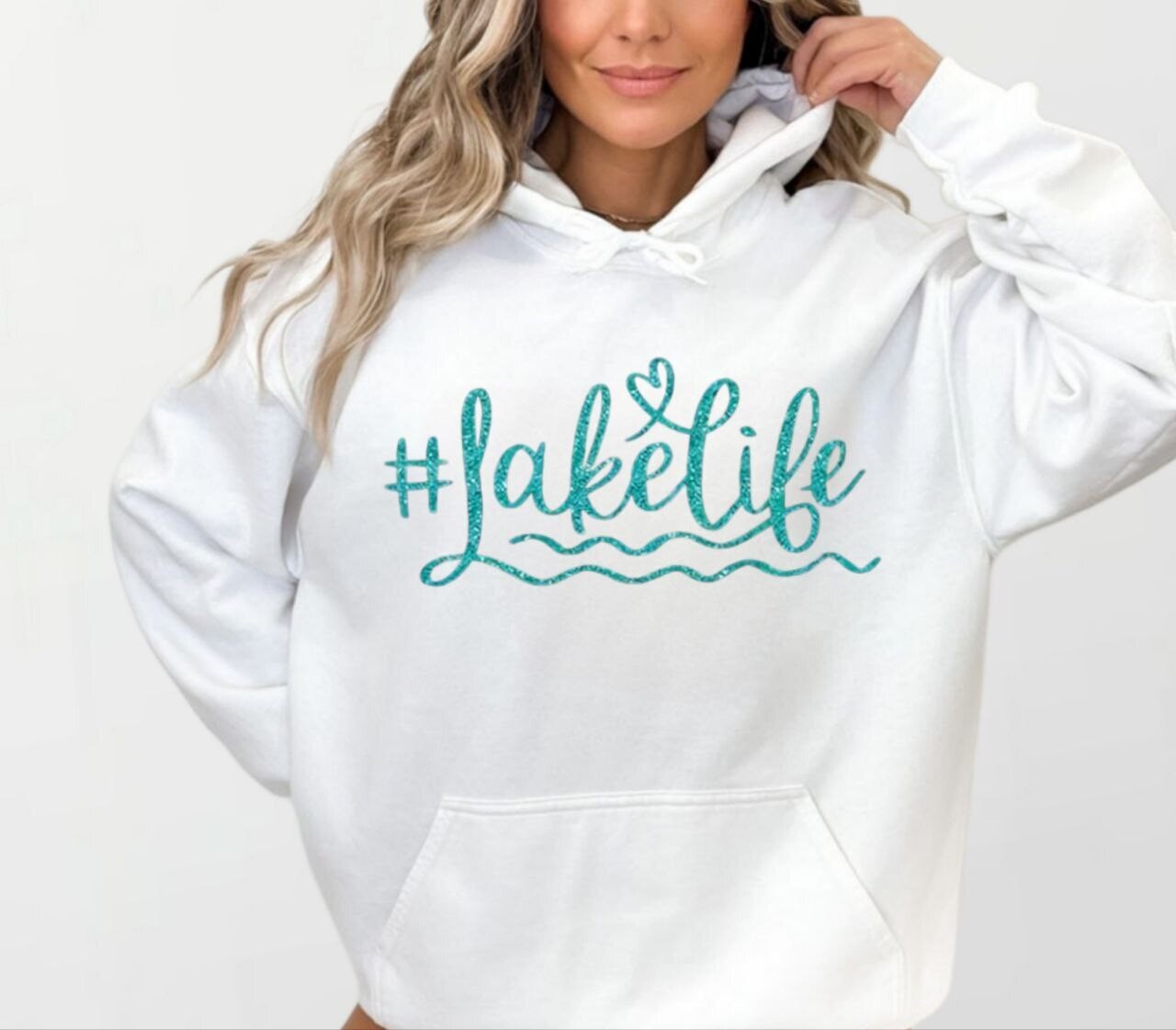Lakelife glitter_Women&#39;s Elite Hoodie white