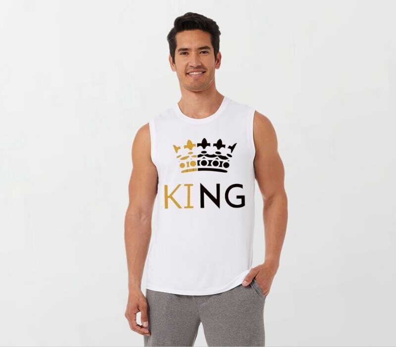 King split_Elite Sleeveless Tee white