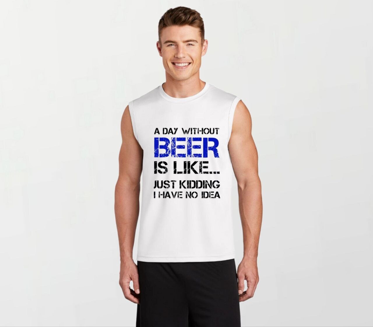 A day without beer_Elite Sleeveless Tee white