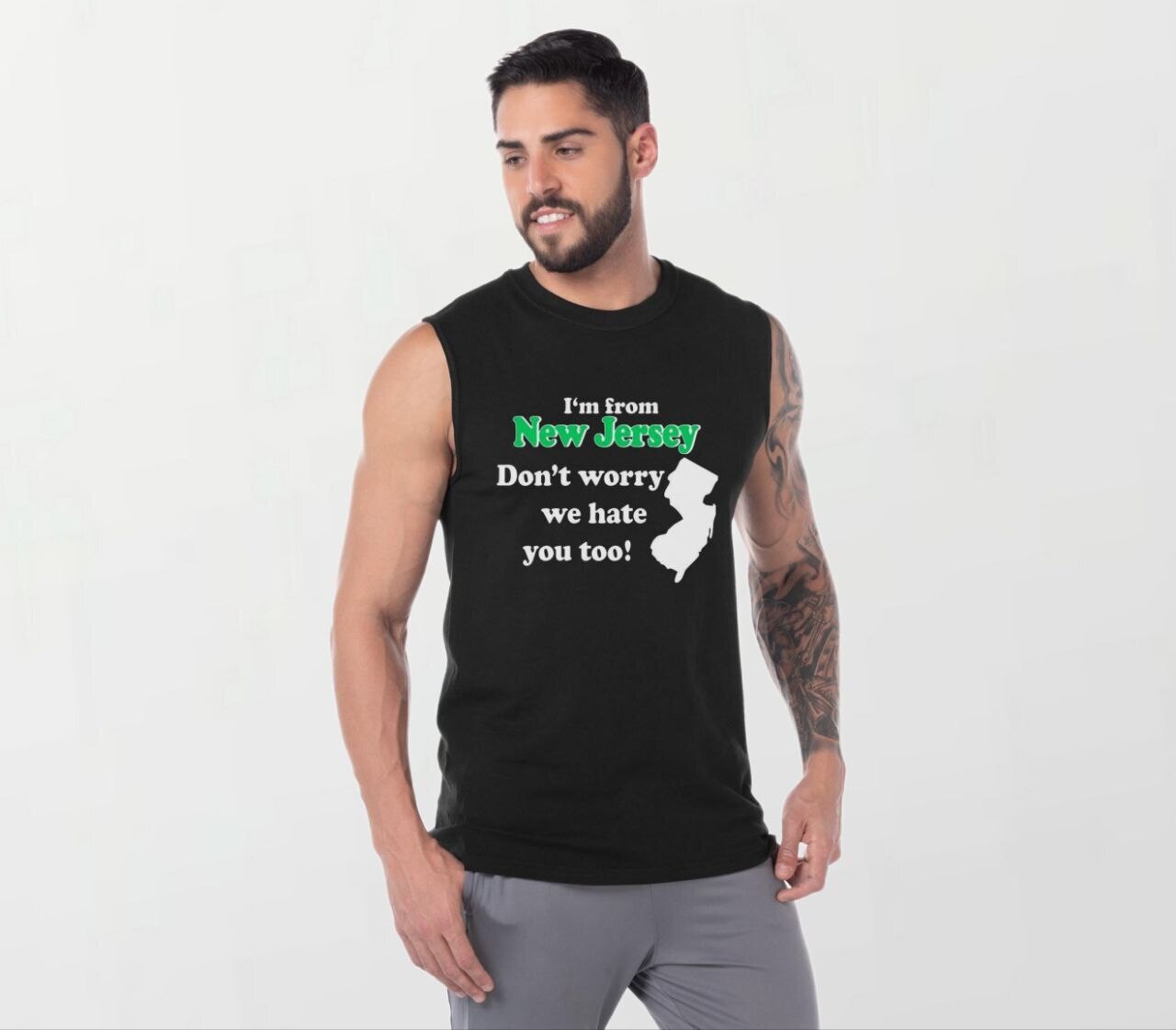 I&#39;m from NJ_Elite Sleeveless Tee black