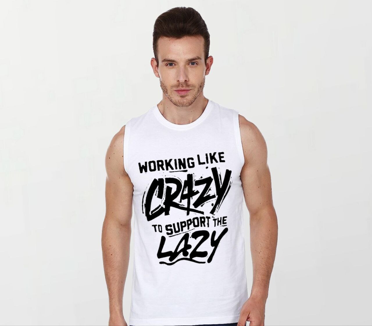 Working like crazy_Elite Sleeveless Tee white