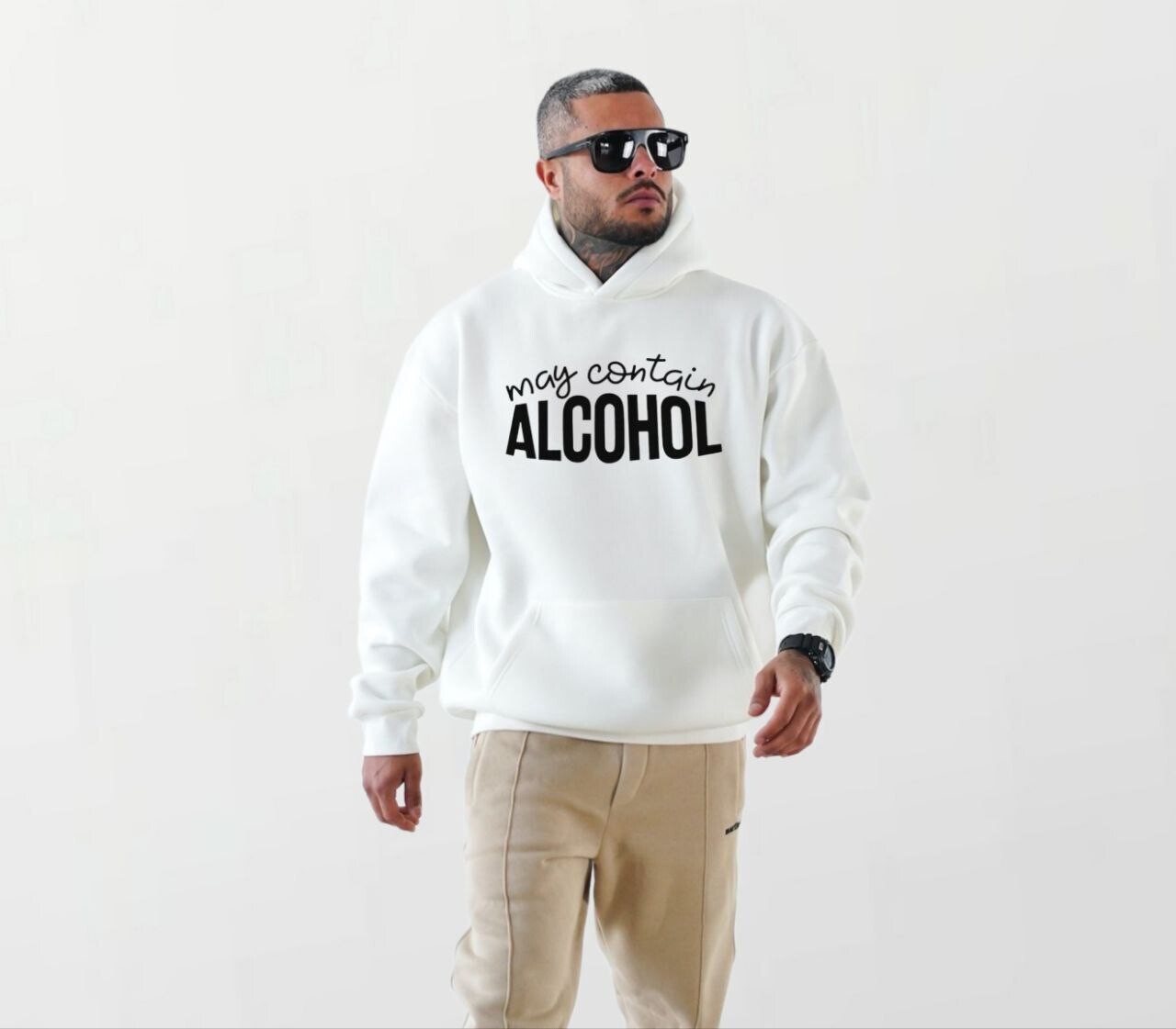 May contain alcohol_Elite Hoodie white