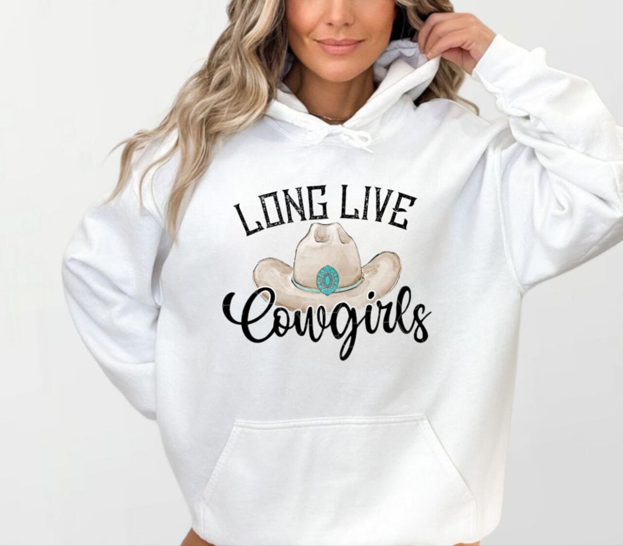 Cowgirls 2_Women&#39;s Elite Hoodie white
