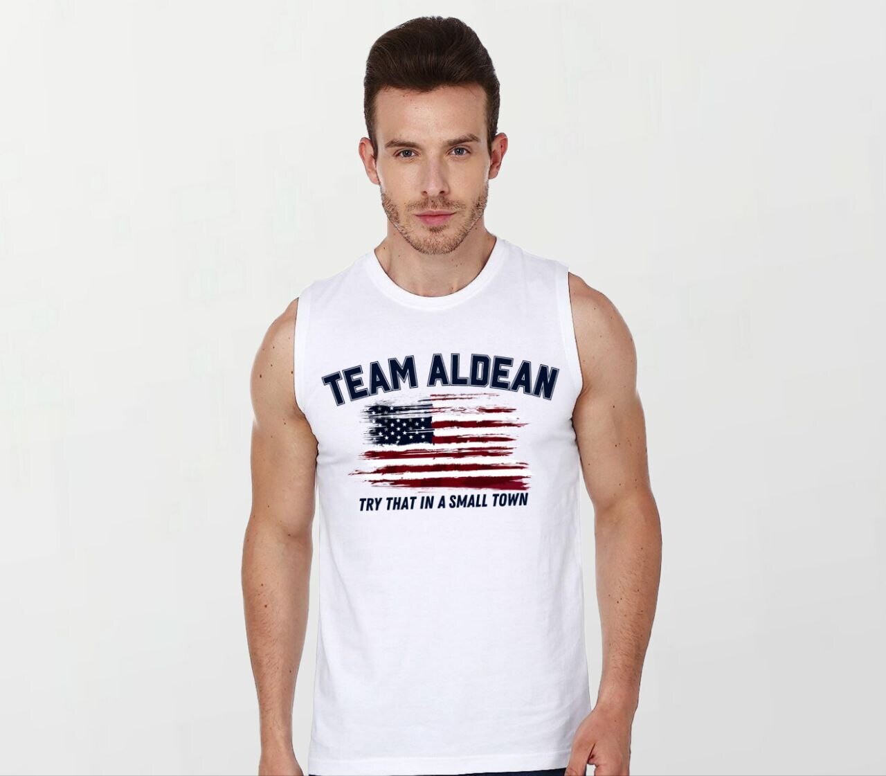 Team aldean_Elite Sleeveless Tee white