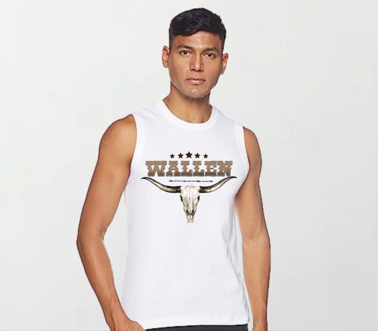Wallen 5 star_Elite Sleeveless Tee white