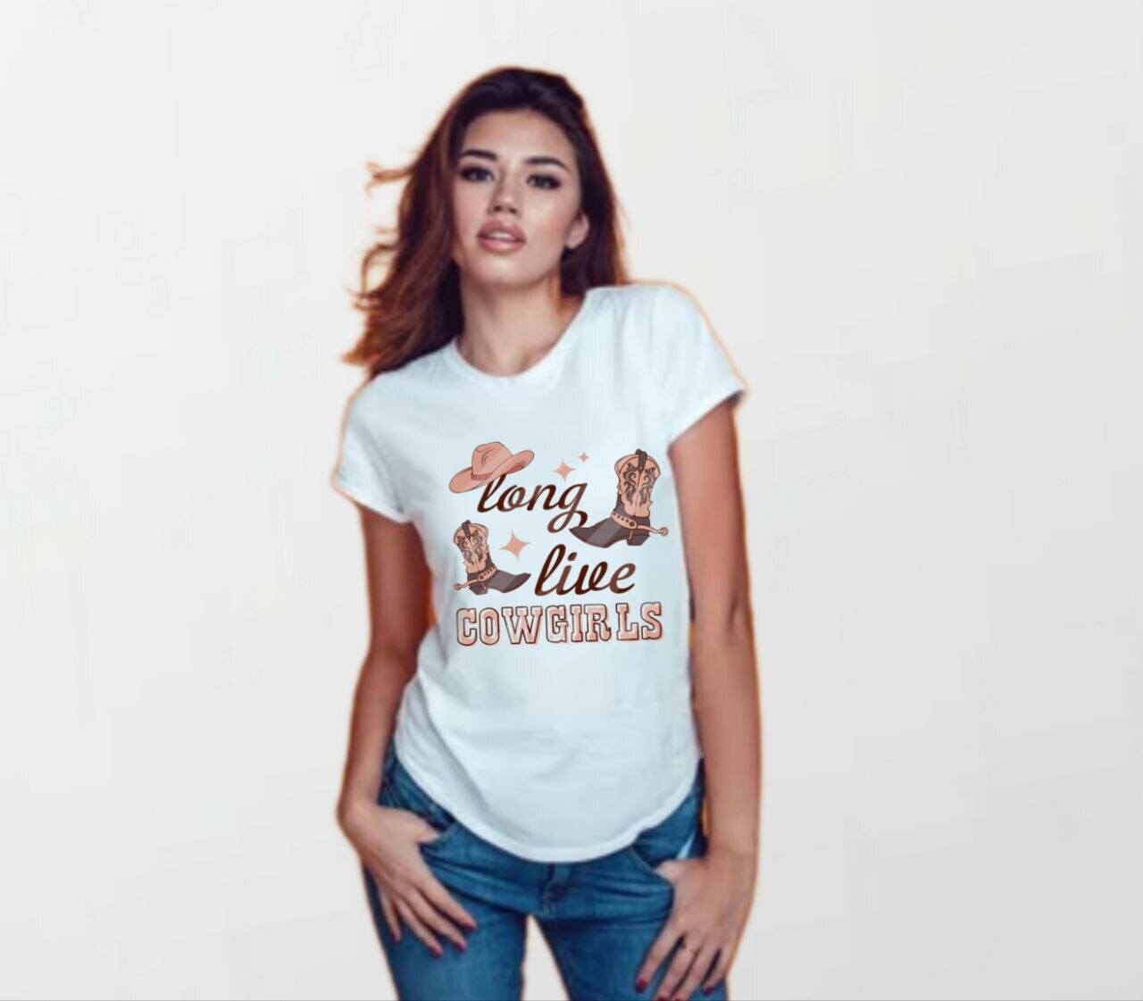 Cowgirls 1_Women&#39;s Elite Tee white