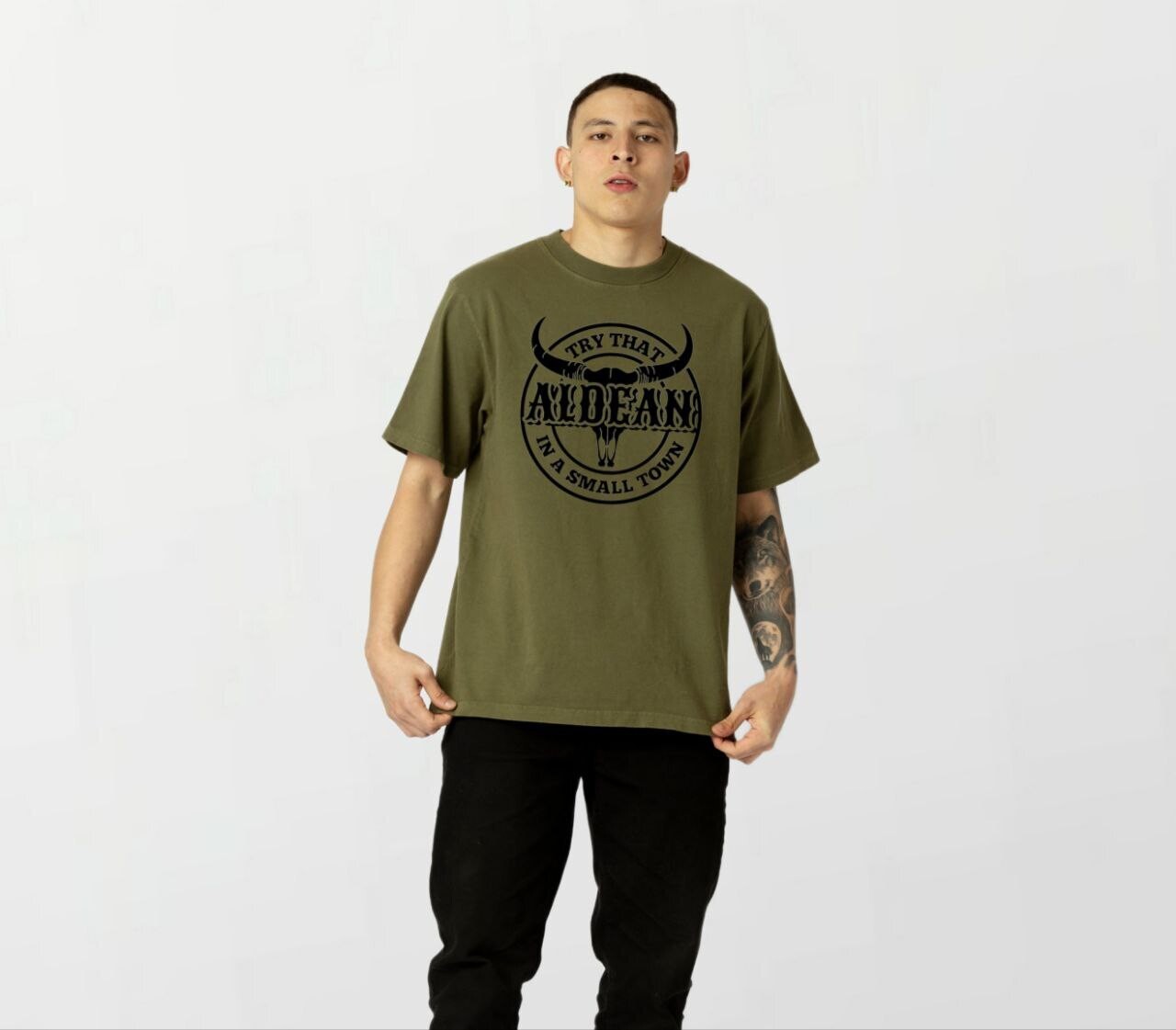 Aldean small town_Elite Tee milgreen
