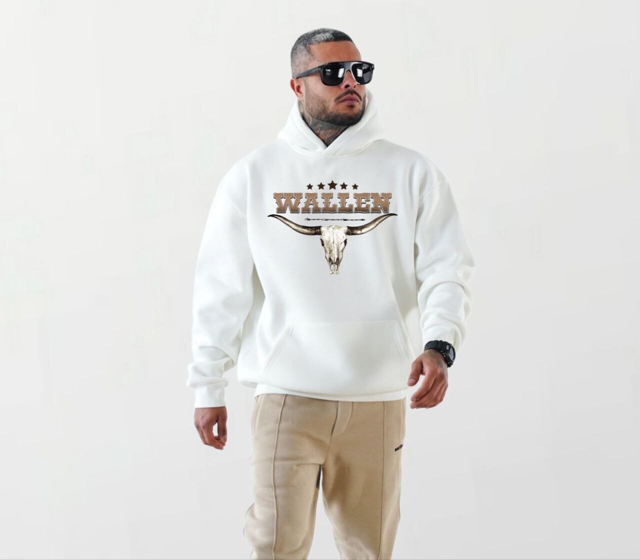 Wallen 5 star_Elite Hoodie white