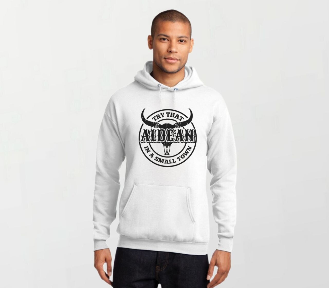 Aldean small town_Elite Hoodie white