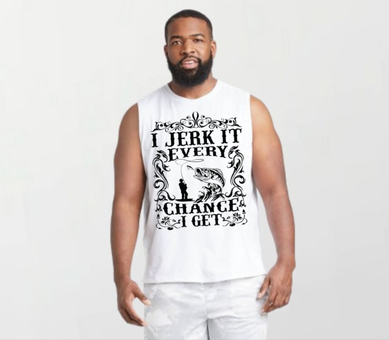 I jerk it_Elite Sleeveless Tee white