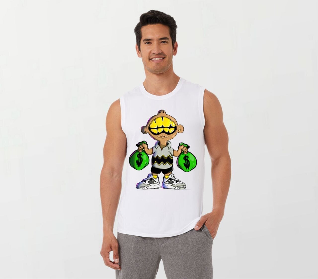 Brown bags_Elite Sleeveless Tee white
