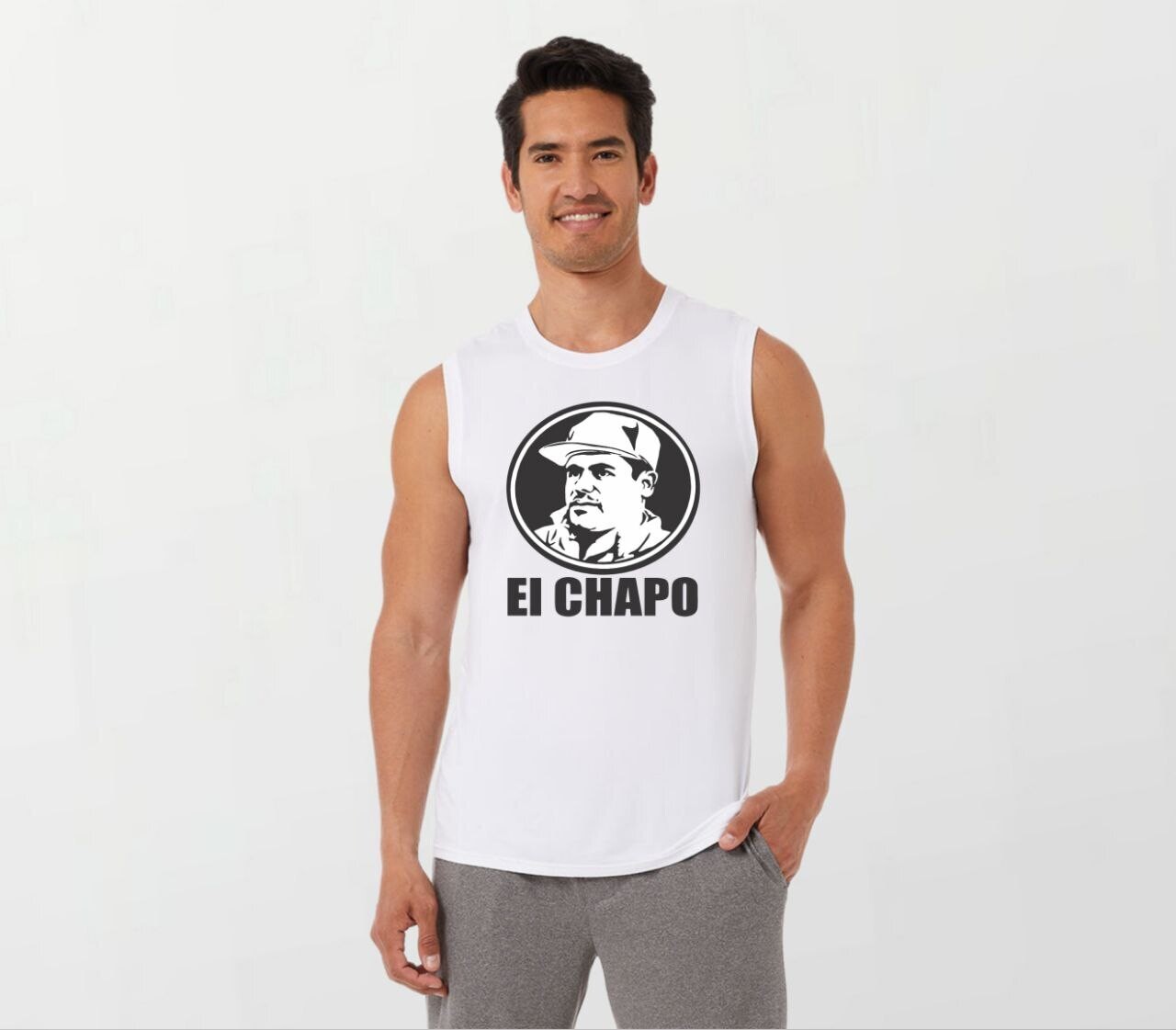 El chapo 2_Elite Sleeveless Tee white