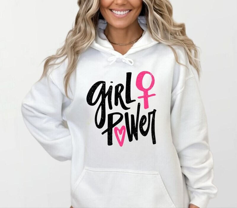 Girl power pink_Women&#39;s Elite Hoodie white