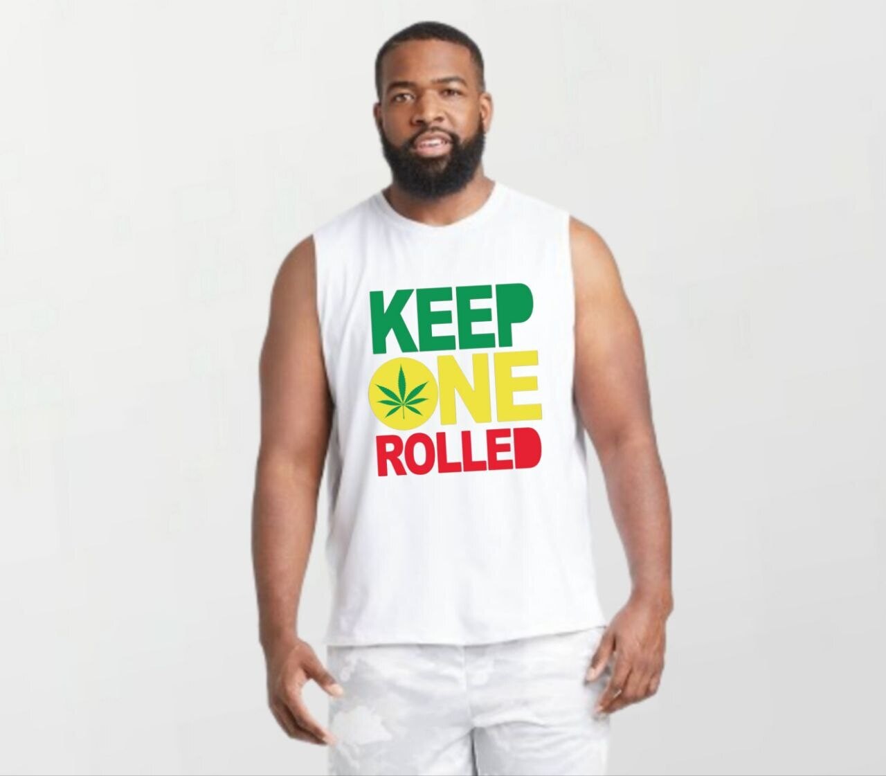 Keep one rolled_Elite Sleeveless Tee white