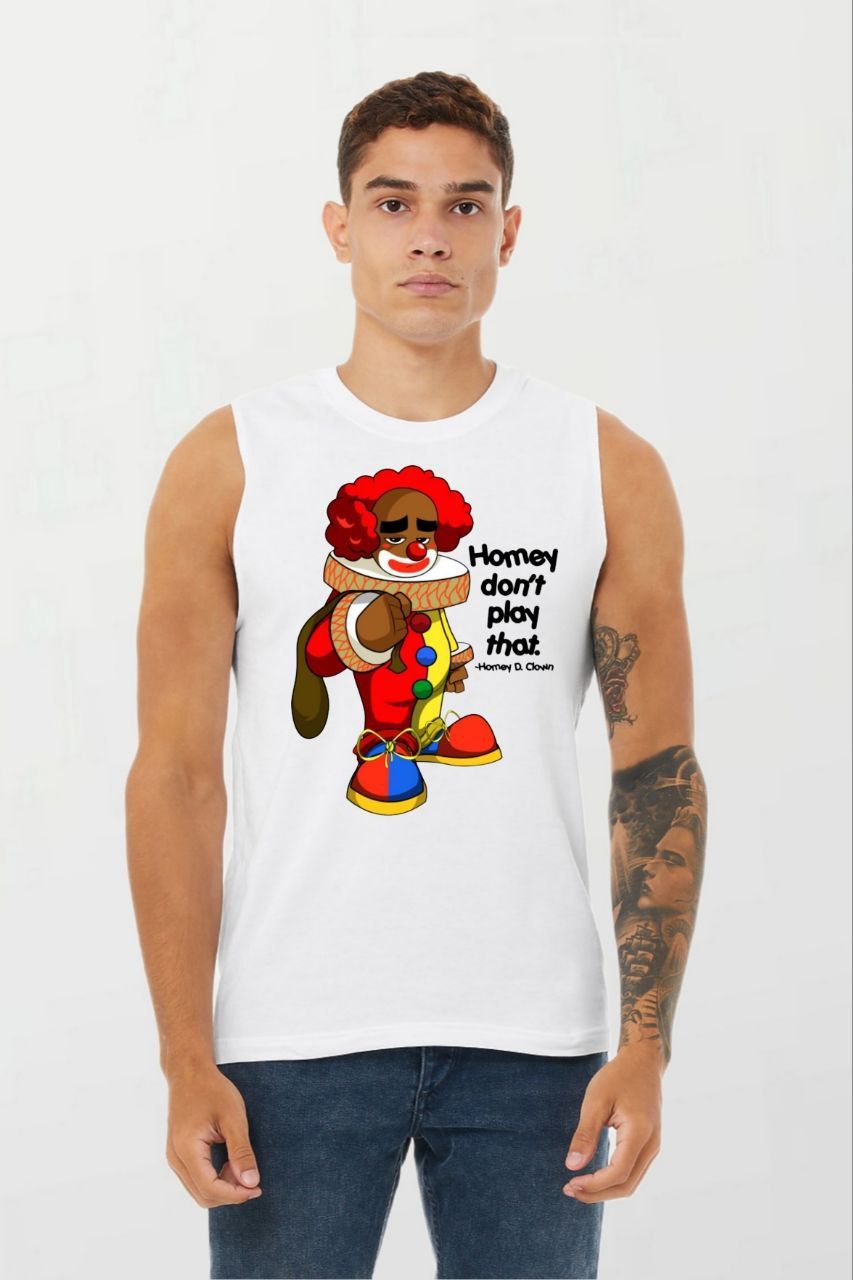 Homey dont play that_Elite Sleeveless Tee white