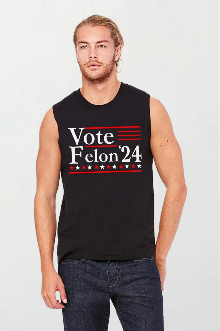 Vote felon 24_Elite Sleeveless Tee black