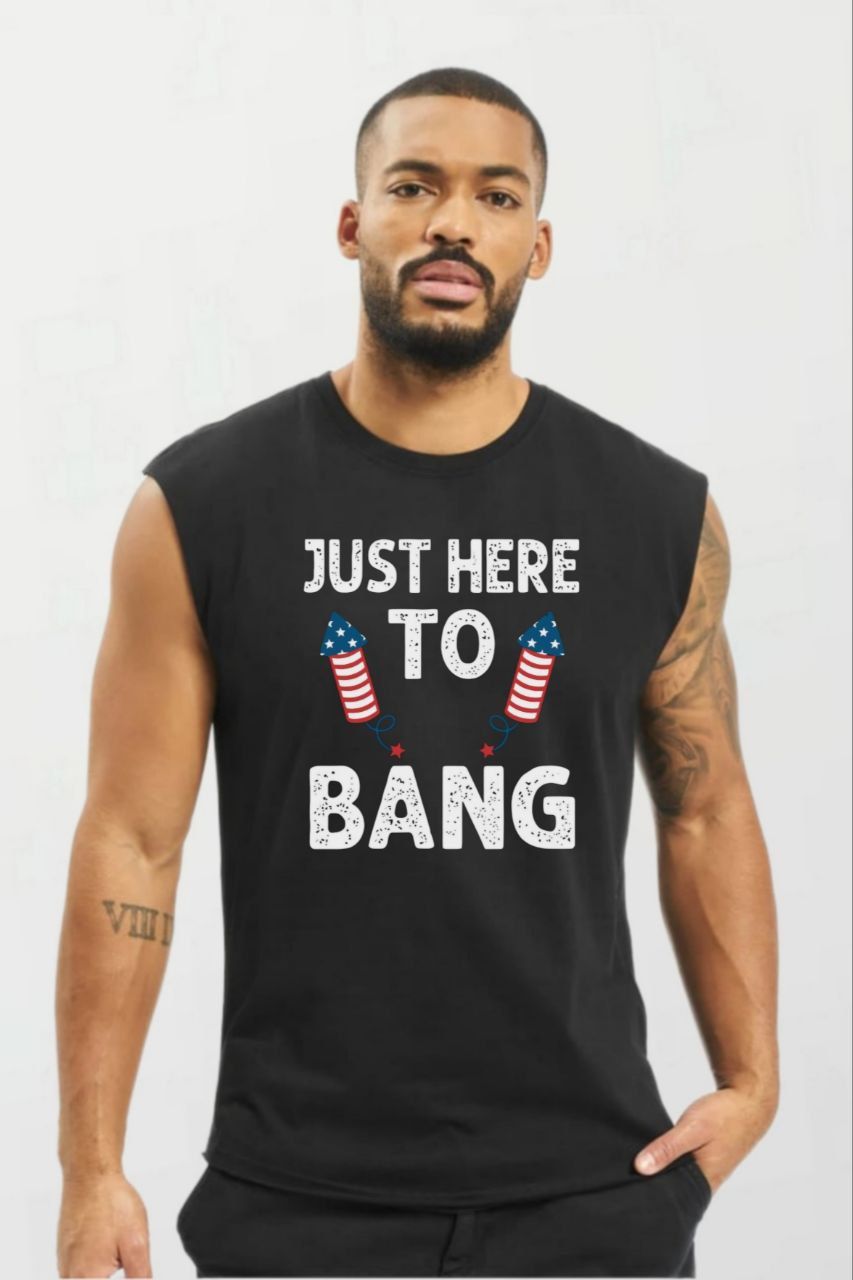 Here to bang_Elite Sleeveless Tee black