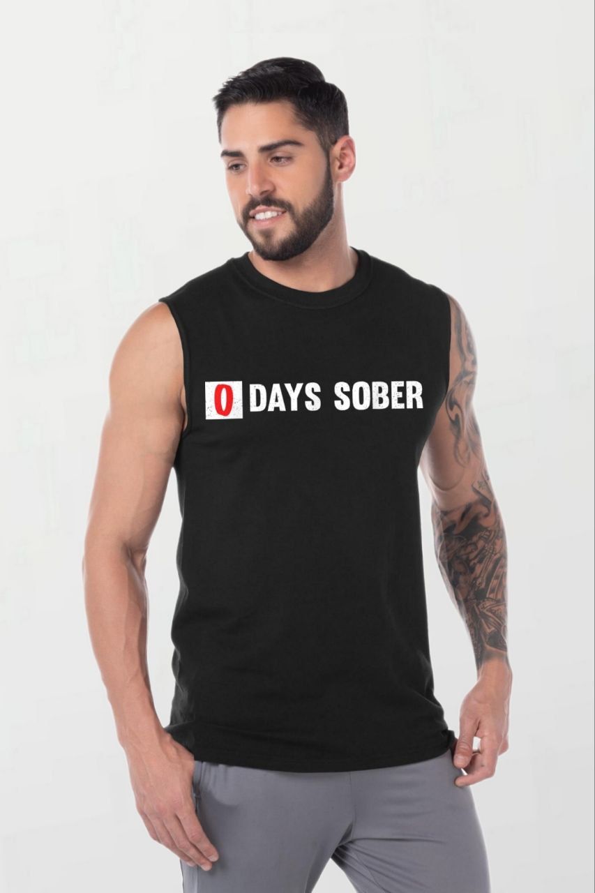 0 days sober_Elite Sleeveless Tee black