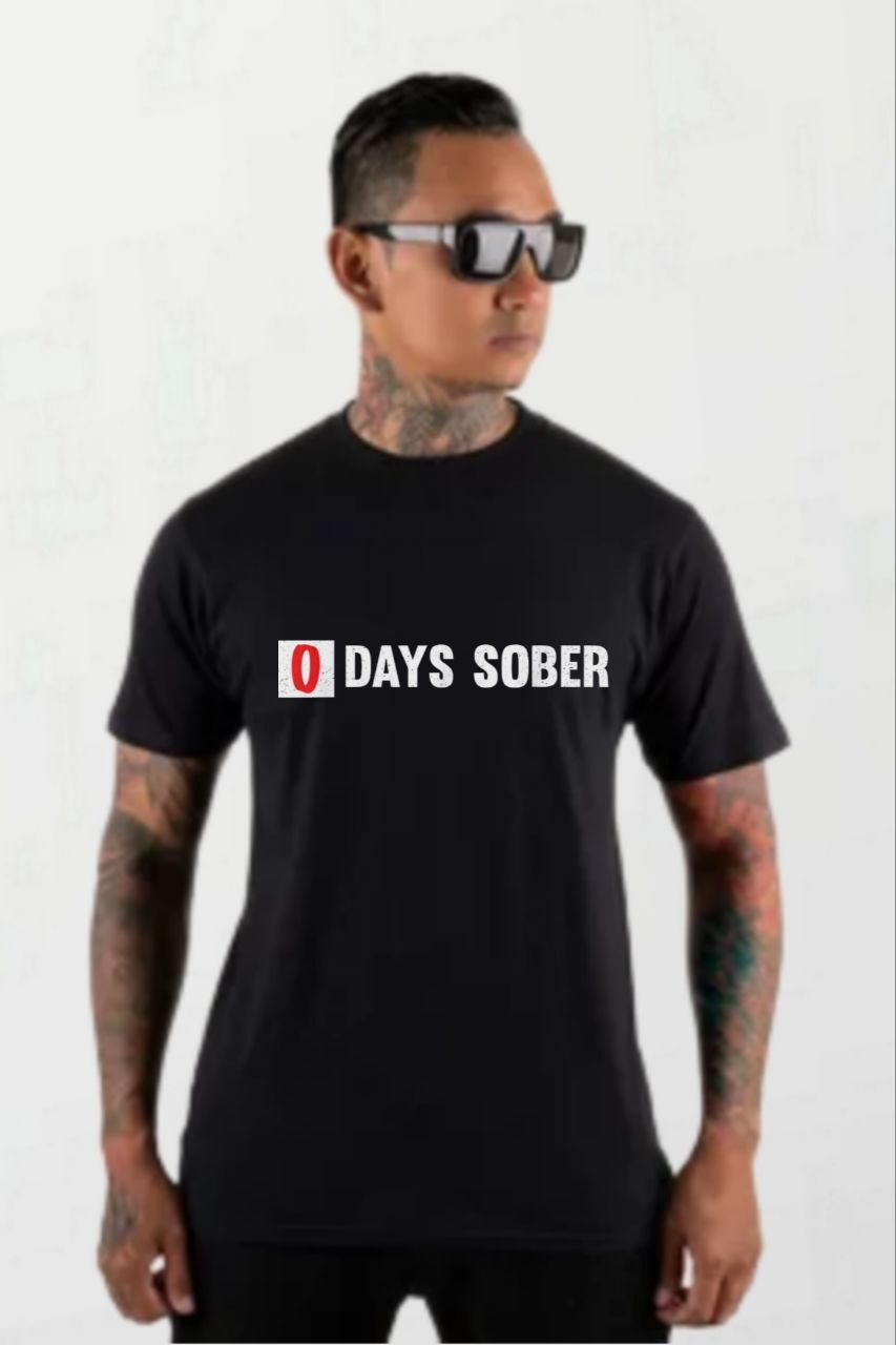 0 days sober_Elite Tee black